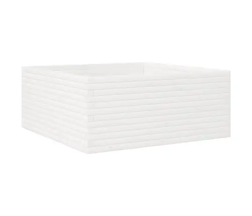 Dārza Puķu Kaste, Balta, 110X110X46 Cm, Priedes Masīvkoks Vidaxl