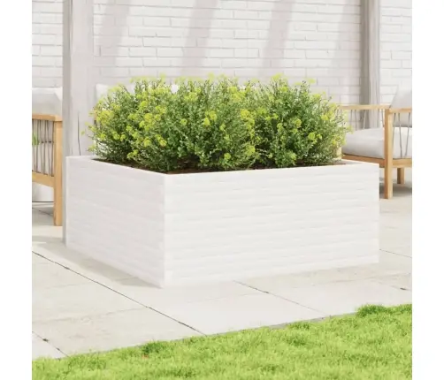 Dārza Puķu Kaste, Balta, 110X110X46 Cm, Priedes Masīvkoks Vidaxl
