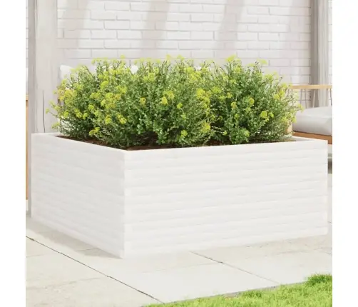 Dārza Puķu Kaste, Balta, 110X110X46 Cm, Priedes Masīvkoks Vidaxl