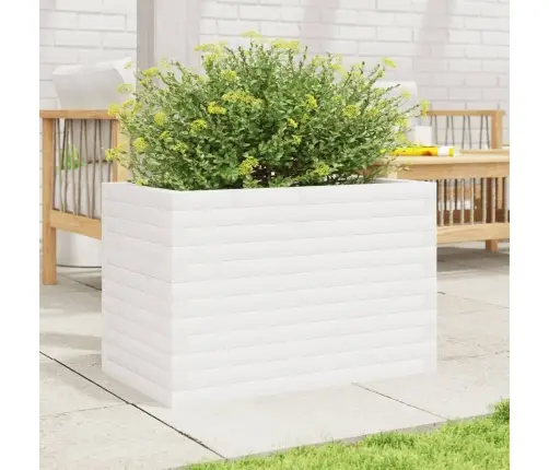Dārza Puķu Kaste, Balta, 70X40X46 Cm, Priedes Masīvkoks Vidaxl