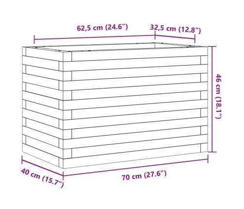 Dārza Puķu Kaste, Balta, 70X40X46 Cm, Priedes Masīvkoks Vidaxl