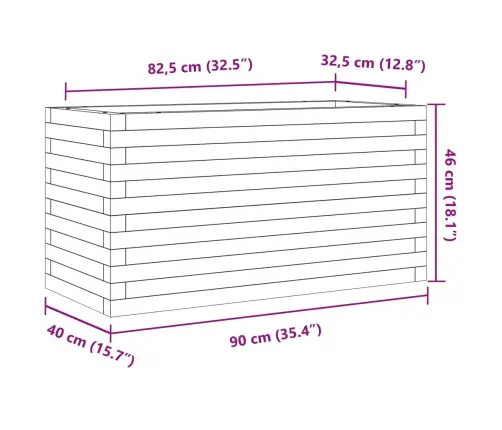 Sodo Lovelis, Baltas, 90X40X46cm Pušies Medienos Masyvas