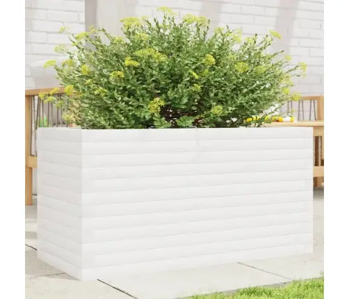 Sodo Lovelis, Baltas, 90X40X46cm Pušies Medienos Masyvas