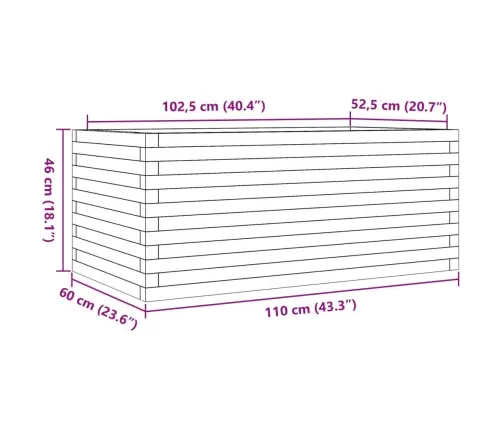 Sodo Lovelis, 110X60X46cm Pušies Medienos Masyvas