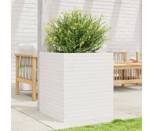Dārza Puķu Kaste, Balta, 60X60X68,5 Cm, Priedes Masīvkoks Vidaxl