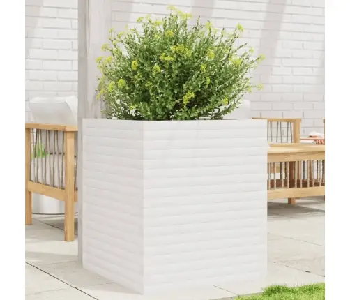 Dārza Puķu Kaste, Balta, 60X60X68,5 Cm, Priedes Masīvkoks Vidaxl