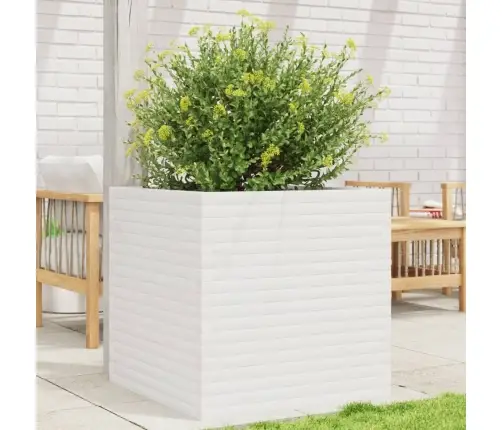 Dārza Puķu Kaste, Balta, 70X70X68,5 Cm, Priedes Masīvkoks Vidaxl
