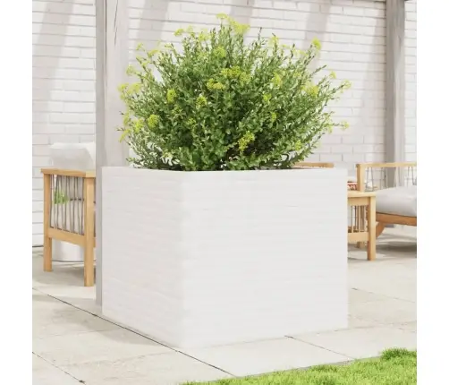 Dārza Puķu Kaste, Balta, 80X80X68,5 Cm, Priedes Masīvkoks Vidaxl