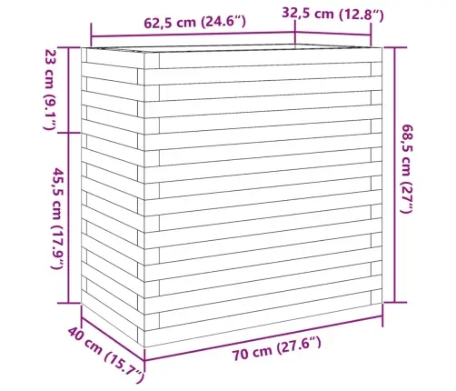 Aia Taimekast, Valge, 70X40X68,5 cm Männipuit