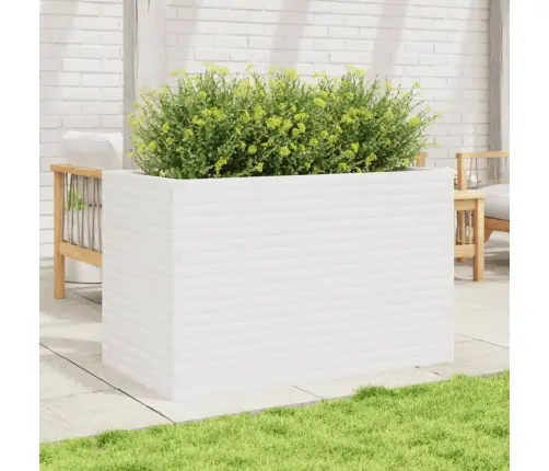 Dārza Puķu Kaste, Balta, 110X60X68,5 Cm, Priedes Masīvkoks Vidaxl