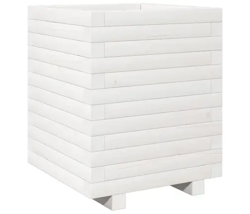 Dārza Puķu Kaste, Balts, 40X40X49,5 Cm, Priedes Masīvkoks Vidaxl