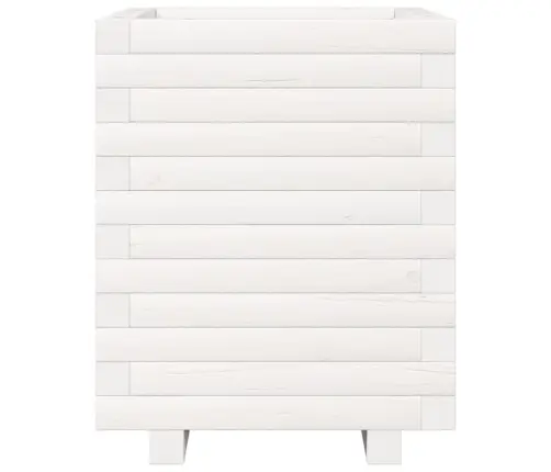 Dārza Puķu Kaste, Balts, 40X40X49,5 Cm, Priedes Masīvkoks Vidaxl