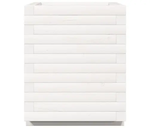 Dārza Puķu Kaste, Balts, 40X40X49,5 Cm, Priedes Masīvkoks Vidaxl