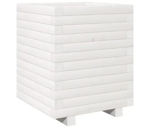 Dārza Puķu Kaste, Balts, 40X40X49,5 Cm, Priedes Masīvkoks Vidaxl