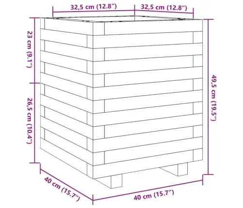 Aia Taimekast, Vahapruun, 40X40X49,5 cm Männipuit