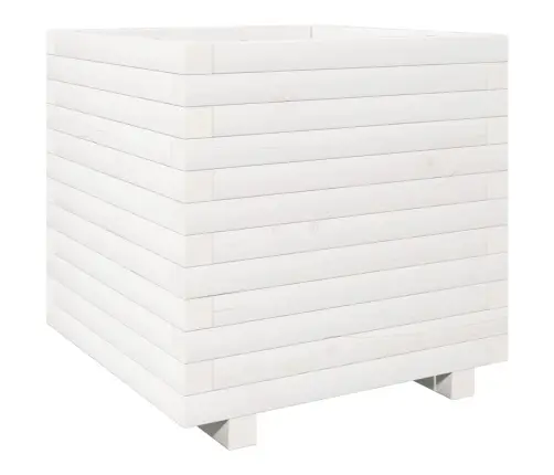 Dārza Puķu Kaste, Balta, 50X50X49,5 Cm, Priedes Masīvkoks Vidaxl