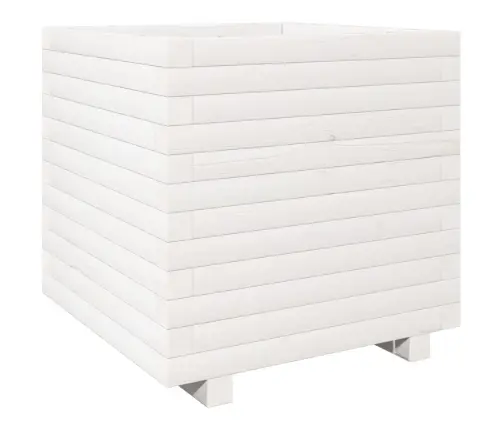 Dārza Puķu Kaste, Balta, 50X50X49,5 Cm, Priedes Masīvkoks Vidaxl