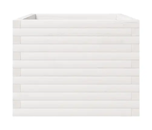 Dārza Puķu Kaste, Balta, 60X60X49,5 Cm, Priedes Masīvkoks Vidaxl