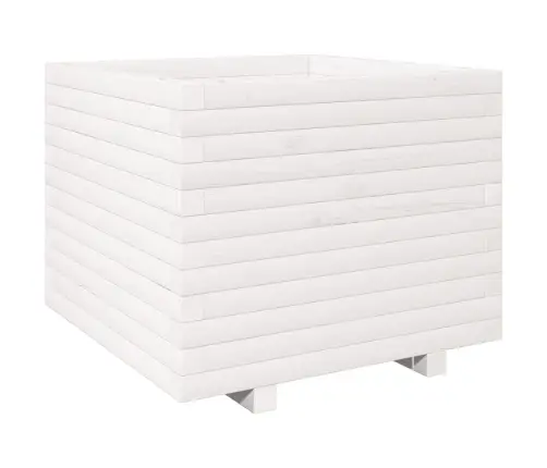 Dārza Puķu Kaste, Balta, 60X60X49,5 Cm, Priedes Masīvkoks Vidaxl