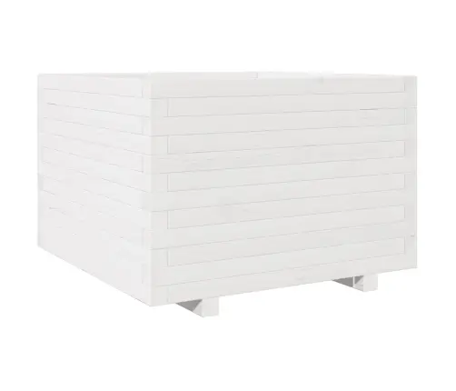 Sodo Lovelis, Baltas, 70X70X49,5cm Pušies Medienos Masyvas