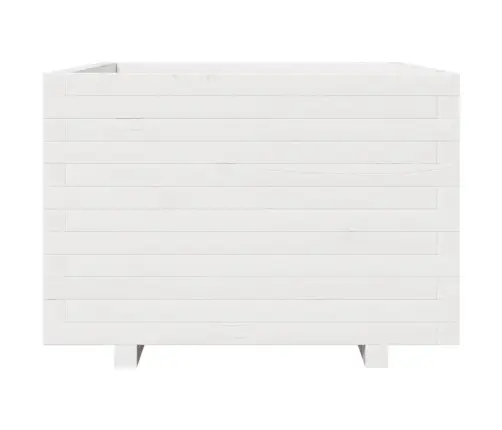 Sodo Lovelis, Baltas, 70X70X49,5cm Pušies Medienos Masyvas