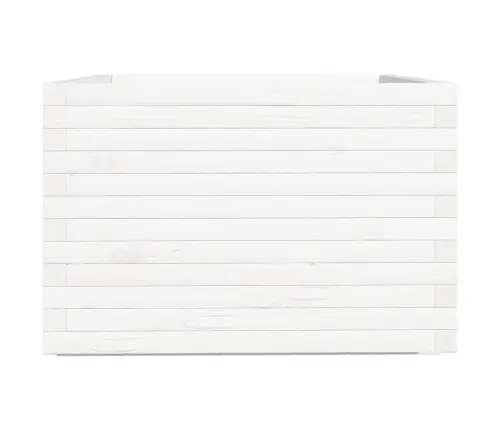 Sodo Lovelis, Baltas, 70X70X49,5cm Pušies Medienos Masyvas