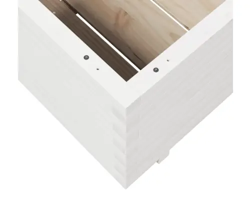 Sodo Lovelis, Baltas, 70X70X49,5cm Pušies Medienos Masyvas