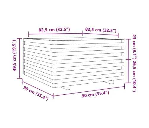 Dārza Puķu Kaste, 90X90X49,5 Cm, Duglasa Egles Masīvkoks Vidaxl