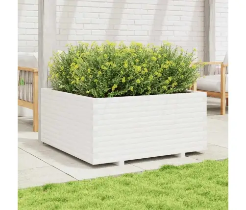Dārza Puķu Kaste, Balta, 100X100X49,5 Cm, Priedes Masīvkoks Vidaxl