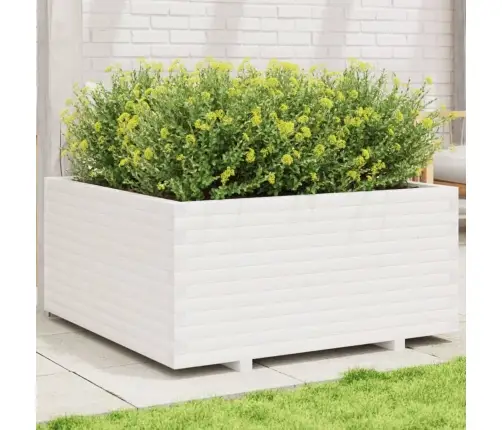 Dārza Puķu Kaste, Balta, 100X100X49,5 Cm, Priedes Masīvkoks Vidaxl