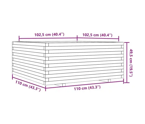 Aia Taimekast, Valge, 110X110X49,5 cm Männipuit