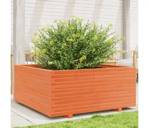Dārza Puķu Kaste, Vaska Brūnas, 110X110X49,5 Cm, Priedes Koks Vidaxl