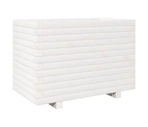 Sodo Lovelis, Baltas, 70X40X49,5cm Pušies Medienos Masyvas