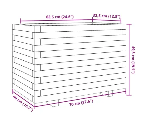 Sodo Lovelis, Vaško Rudas, 70X40X49,5cm Pušies Masyvas