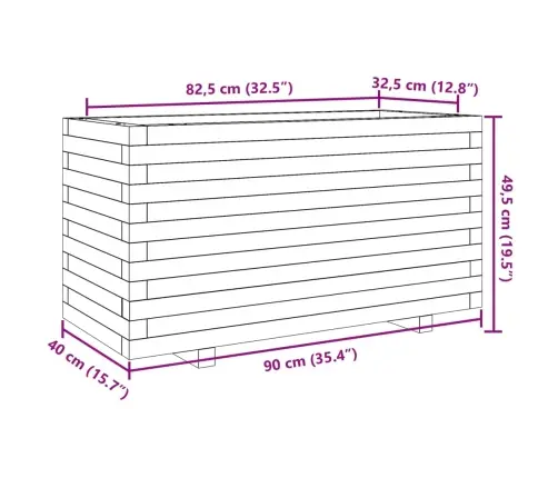 Dārza Puķu Kaste, Vaska Brūnas, 90X40X49,5Cm, Priedes Masīvkoks Vidaxl