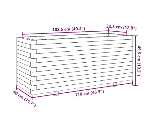 Aia Taimekast, Vahapruun, 110X40X49,5 cm Männipuit