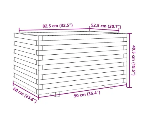 Sodo Lovelis, 90X60X49,5cm Pušies Medienos Masyvas
