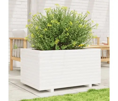Dārza Puķu Kaste, Balta, 90X60X49,5 Cm, Priedes Masīvkoks Vidaxl