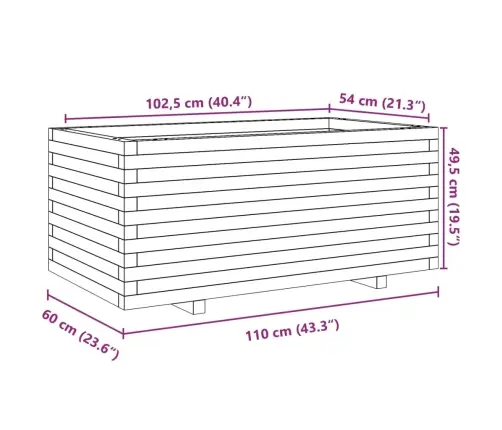 Dārza Puķu Kaste, Balta, 110X60X49,5 Cm, Priedes Masīvkoks Vidaxl