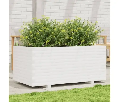 Dārza Puķu Kaste, Balta, 110X60X49,5 Cm, Priedes Masīvkoks Vidaxl
