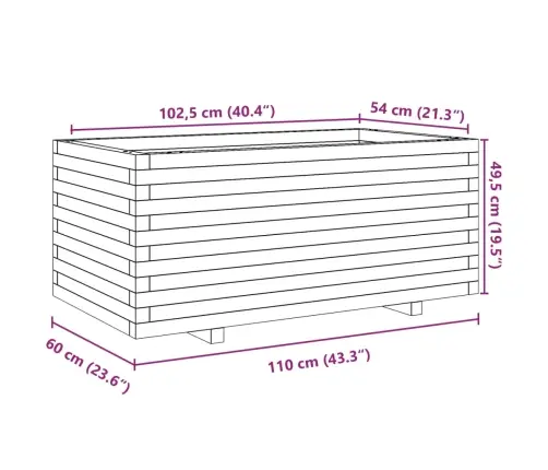 Aia Taimekast, Vahapruun, 110X60X49,5 cm Männipuit