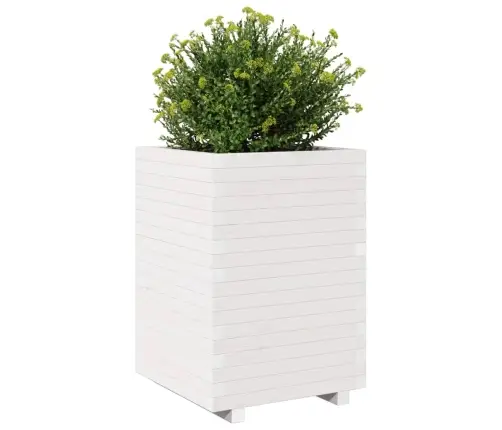 Dārza Puķu Kaste, Balta, 50X50X72,5 Cm, Priedes Masīvkoks Vidaxl