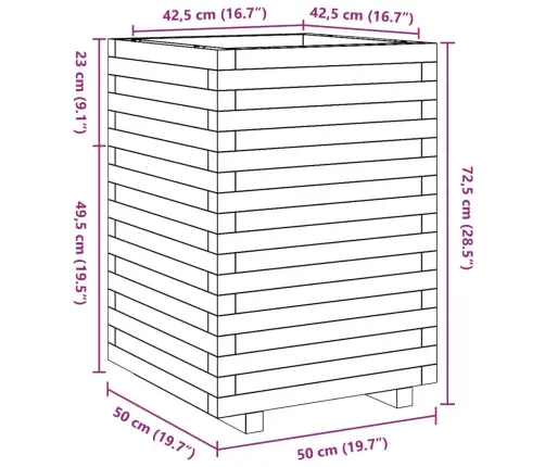 Aia Taimekast, 50X50X72,5 cm Ebatsuuga Puit