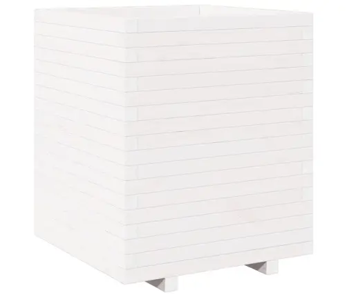 Dārza Puķu Kaste, Balta, 60X60X72,5 Cm, Priedes Masīvkoks Vidaxl