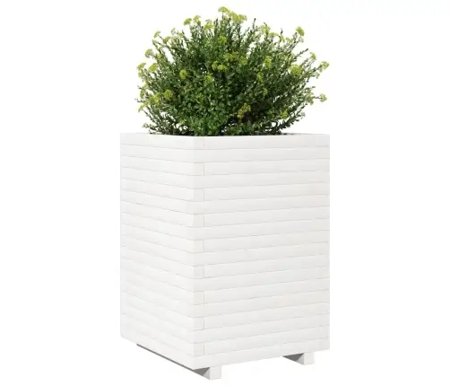 Dārza Puķu Kaste, Balta, 50X50X72 Cm, Priedes Masīvkoks Vidaxl