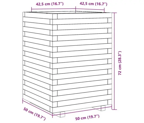 Aia Taimekast, 50X50X72 cm Immutatud Männipuit
