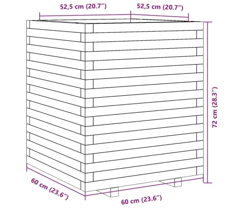 Sodo Lovelis, 60X60X72cm Impregnuota Pušies Mediena
