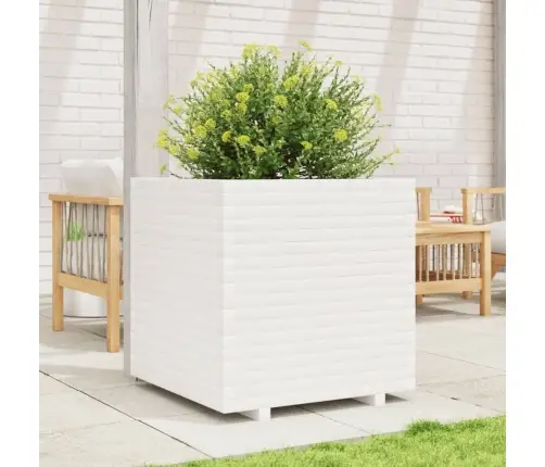 Dārza Puķu Kaste, Balta, 70X70X72 Cm, Priedes Masīvkoks Vidaxl
