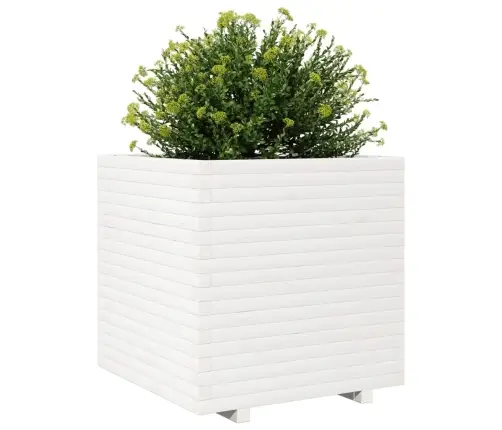 Dārza Puķu Kaste, Balta, 70X70X72 Cm, Priedes Masīvkoks Vidaxl
