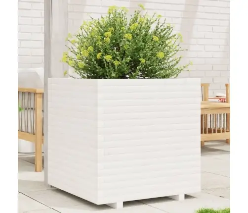 Dārza Puķu Kaste, Balta, 70X70X72 Cm, Priedes Masīvkoks Vidaxl